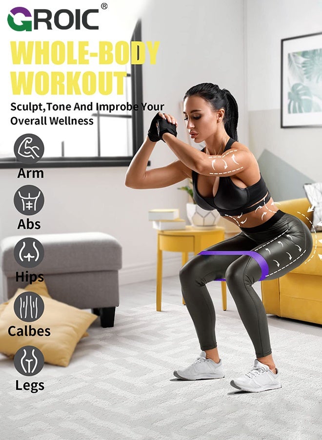 GROIC 3 Pack Resistance Bands Set, 3 Pcs Resistance Bands with 3 Resistance Levels  for Workout Strength Training Yoga, Arms, Pilates, Full Body and Shoulders - Image 2