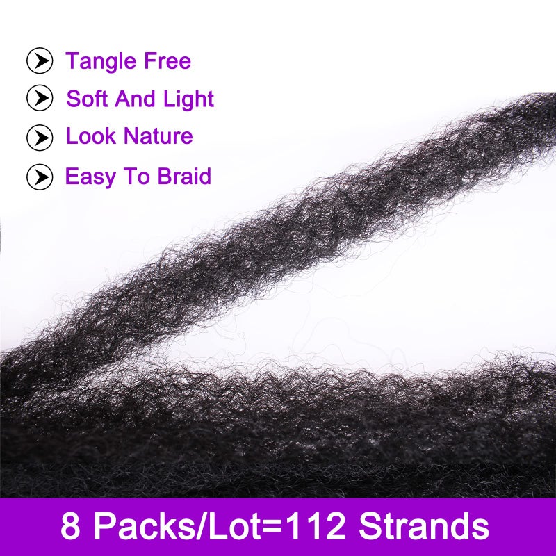 ZRQ 8 Packs Marley Hair Crochet Braids,24 Inch Afro Kinky Marley Braiding Hair, Synthetic Curly Twist Marley Hair, Long Springy Afro Twist Hair Extensions (1B#,8 Packs) - Image 5