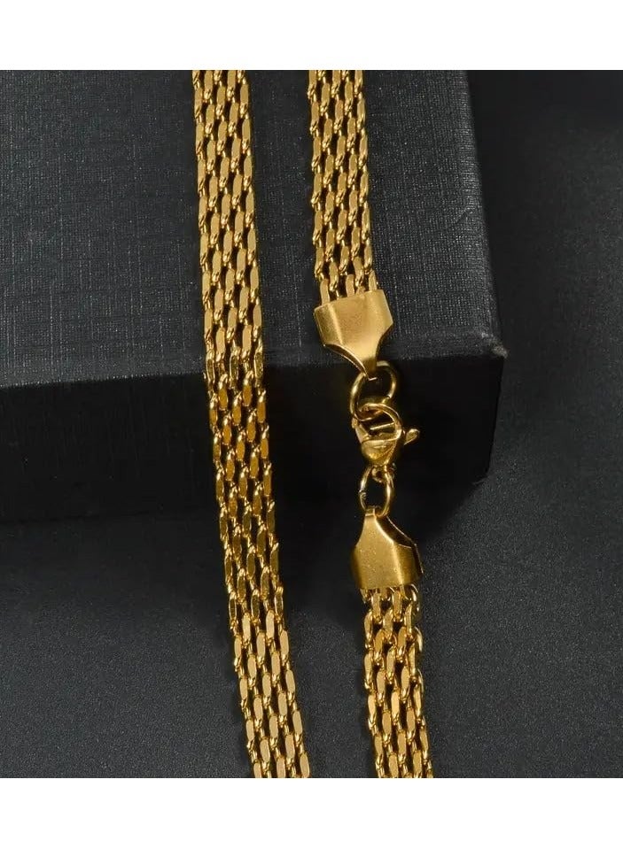 Fayrouz Jewellery 1pc necklace + 1pc bracelet made of stainless steel, featuring hip hop punk design of stainless steel, stylish chain set perfect for everyday wear. Chain and bracelet or necklace from Fairuz Jewelry - Image 4