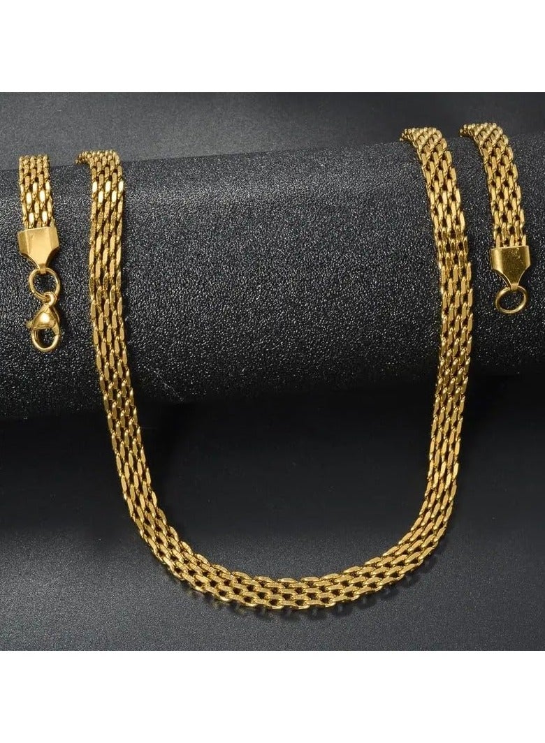 Fayrouz Jewellery 1pc necklace + 1pc bracelet made of stainless steel, featuring hip hop punk design of stainless steel, stylish chain set perfect for everyday wear. Chain and bracelet or necklace from Fairuz Jewelry - Image 5