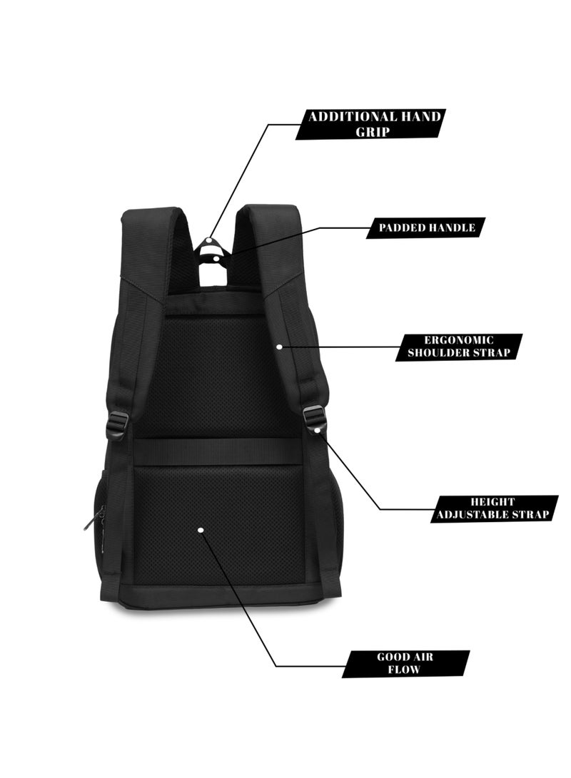 President Stylish & Durable Everyday Carry Backpack (Article 6127-01) - BLACK - Image 2