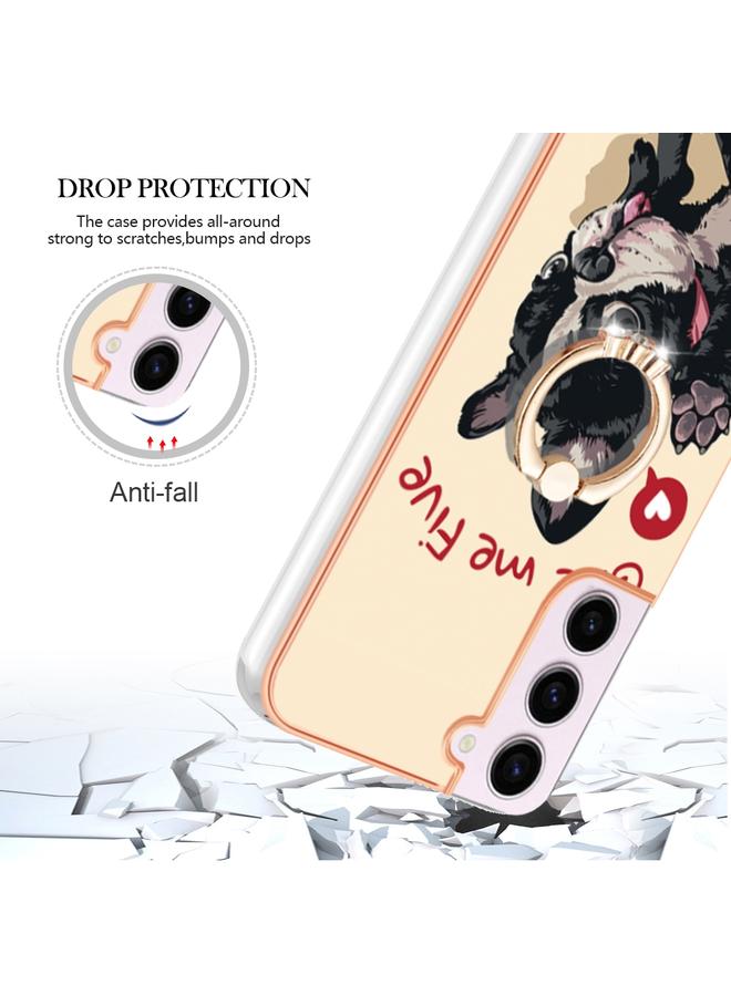 اس-توب جراب لهاتف Samsung Galaxy S23 5G مطلي بالكهرباء من الجانبين مع حامل حلقي - Image 4