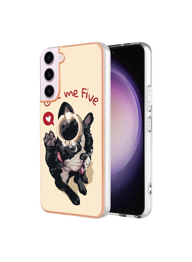 اس-توب جراب لهاتف Samsung Galaxy S23 5G مطلي بالكهرباء من الجانبين مع حامل حلقي - Image 2