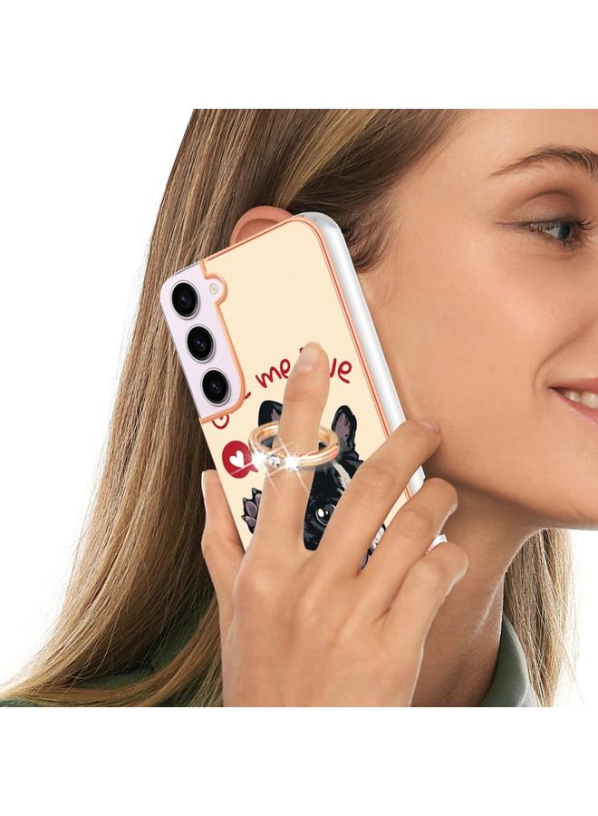 اس-توب جراب لهاتف Samsung Galaxy S23 5G مطلي بالكهرباء من الجانبين مع حامل حلقي - Image 5