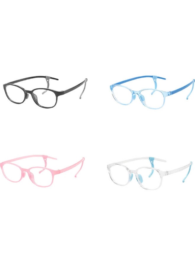 Blue Light Blocking Glasses - C3 Transparent Pink Frame - Ultra-Light Kids Anti-Radiation Eyeglasses Boys Girls Eye Protection Glasses Frame
