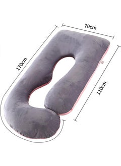 Yoawllty G-Shaped Pregnancy Pillow, Maternity Pillow for Sleeping, Full Body Support Pillow During Pregnancy with Replaceable and Washable Velvet Cover (Pink and Grey)  - Image 3