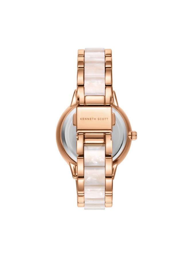 KENNETH SCOTT Women's Alloy and Acetate Plastic Analog Watch K24503-RCWM - 10.3 mm  - Image 3