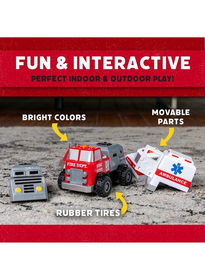 Popular Playthings Magnetic Build-A-Truck Fire and Rescue Magnetic Toy Play Set, 6 Pieces - Image 4