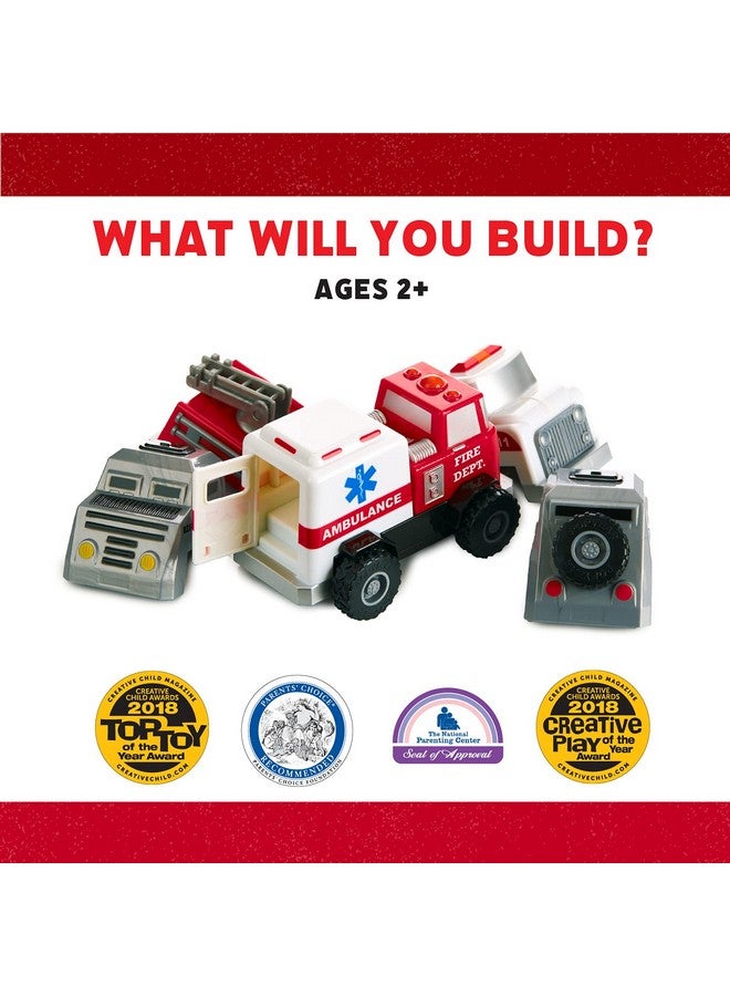Popular Playthings Magnetic Build-A-Truck Fire and Rescue Magnetic Toy Play Set, 6 Pieces - Image 5