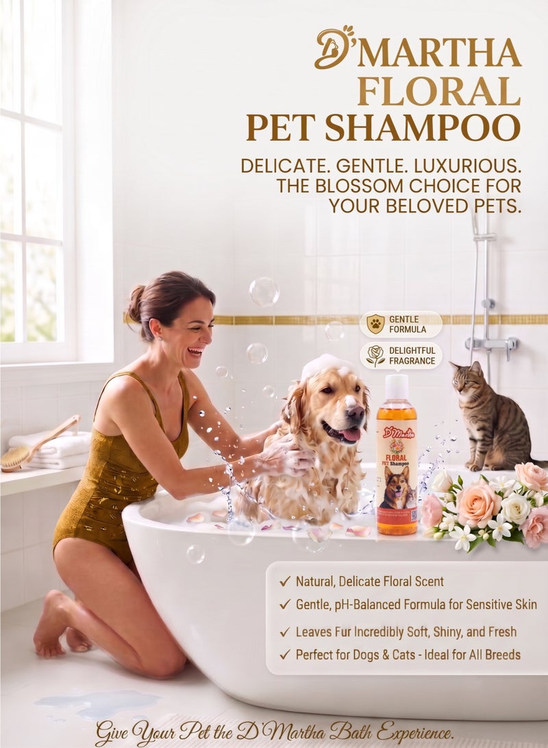 D'Martha Pet Shampoo for Dogs and Cats Floral Scent 250ml – Deep Clean & Odor Removal Slicker Wash Formula | Refreshing Long-Lasting Fragrance for All Coats | Safe & Gentle Grooming for Puppies, Kittens, Adult Dogs & Cats - Image 5