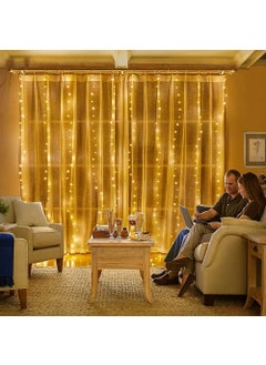 SHOPIVA SHOPIVA an Exclusively Window Curtain String Light 300 LED 8 Lighting Modes Fairy Lights Remote Control USB Powered Home Wall Decorations Warm White  - Image 2
