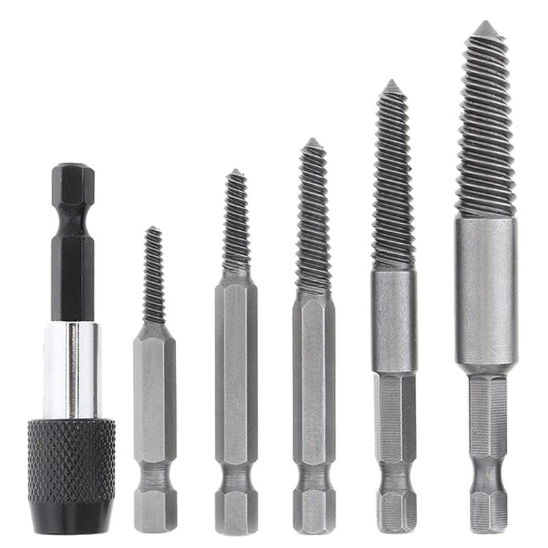 Damaged Screw and Broken Bolt Extractor Set - 5pcs HSS Easy Out Water Pipe Broken Stripped Screw Bolt Remover Kit  - Image 1