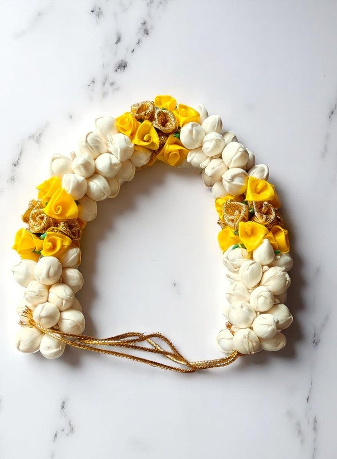 Chanderkash1PC Artificial Gajra For Hair Bun - Mogra Gajra - Traditional Hair Bun Accessories For Women Wedding - Gajra Scrunchies For Women & Girls - Premium Jasmine Flower Hair Accessories - Image 4