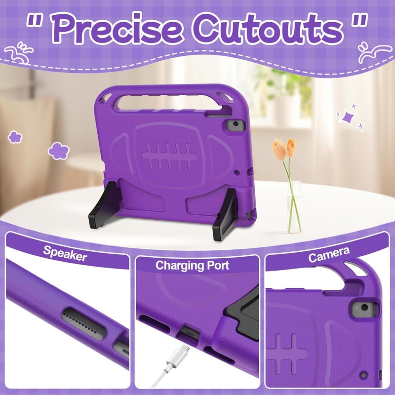 BMOUO Kids Case for iPad 9th/8th/7th Generation (iPad 10.2 inch, 2021/2020/2019), with Built-in Screen Protector, Shockproof Handle Stand iPad 9th 8th 7th Generation Case for Kids, Purple - Image 5