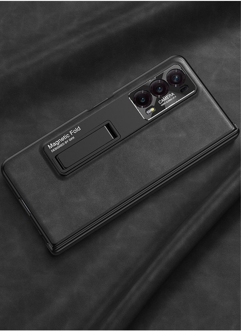 TEAM LUXURY Honor Magic V2 Case Cover Hinge Protection Transparent Plating PC Crystal Back Cover Built-in Screen Protector All-Inclusive Anti-drop Anti -scratch Mobile Phone Accessories with Stand  - Image 5