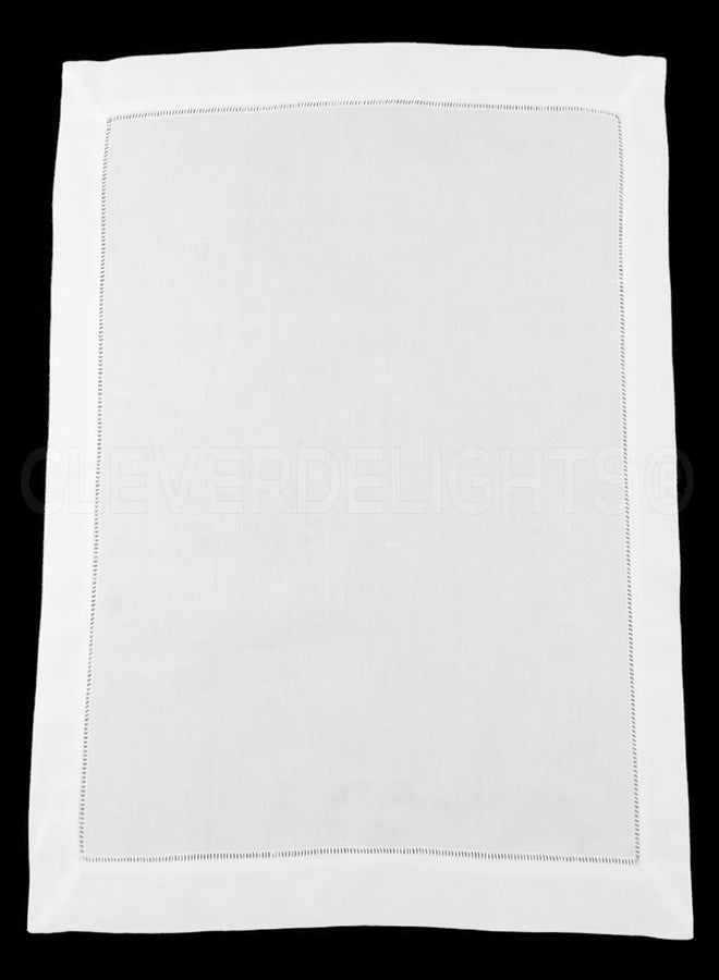 CleverDelights 20" Hemstitched Dinner Napkins - 55/45 Linen Cotton Blend - Home Table Linens Decor Embroidery Blanks (6, White) - Image 5