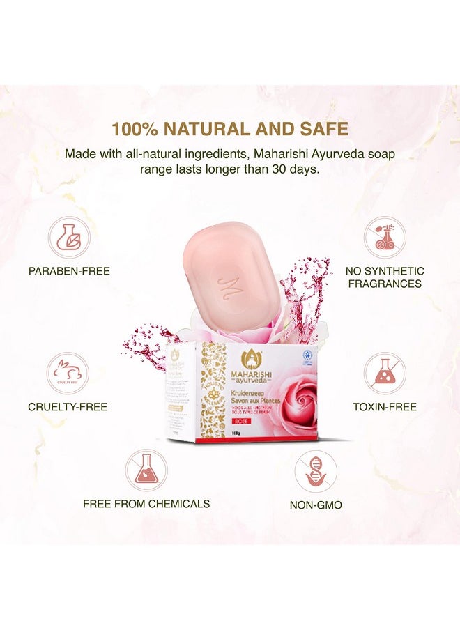 Maharishi Ayurveda - Rose Soap 100 Gm (Pack Of 4) - Image 1