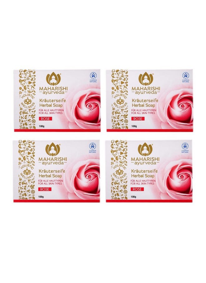 Maharishi Ayurveda - Rose Soap 100 Gm (Pack Of 4) - Image 1