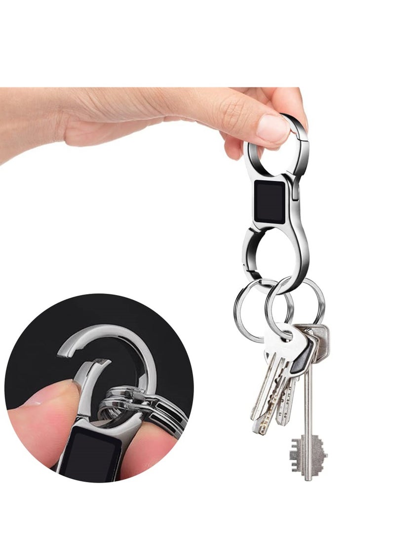 SYOSI - Heavy Duty Stainless Steel Key Chain, Detachable Car KeyChains with 8 Extra Key Rings, Key Holders for Men and Women, 4 Pieces - Image 1