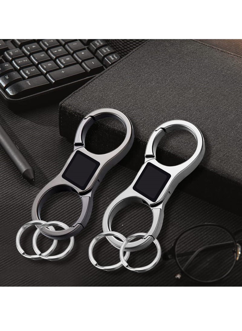 SYOSI - Heavy Duty Stainless Steel Key Chain, Detachable Car KeyChains with 8 Extra Key Rings, Key Holders for Men and Women, 4 Pieces - Image 1