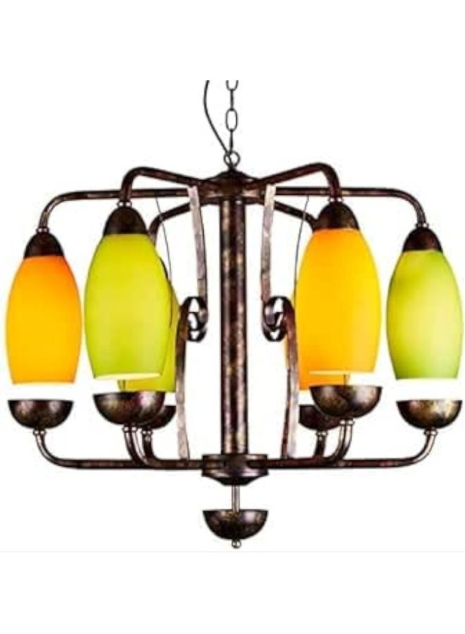 AFN LIGHTINGS Retro Industrial Chandelier Crystal Cover Six Head Spider E27 * 6 Six Head Bar Chandelier Personality Ceiling Light Creative Iron Embossed LED Lighting Decoration Bar Cafe Bar Subtle  - Image 3