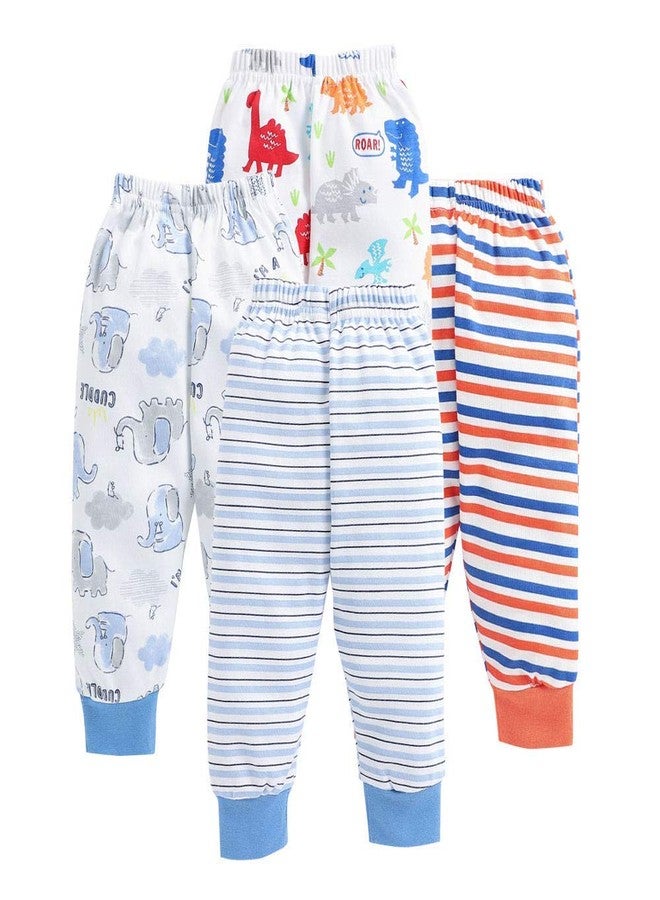 Magic Town Baby Cotton Pajama Pants with Rib Unisex's (Pack of 4) (Blue, 18-24 Months) - Image 1