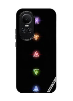 Protective Case Cover For Oppo Reno 10 Neon Lights Diamond Shapes Design Multicolour