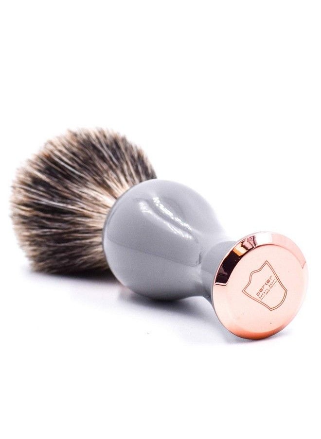 Parker Safety Razor 3Band Pure Badger Shave Brush With Stand Extra Dense Bristles Deluxe Gray And Rose Gold Handle Shaving Brush For Men & Women  - Image 4