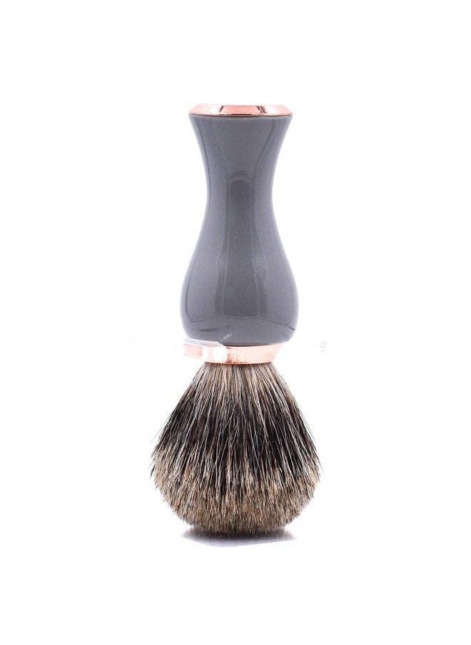 Parker Safety Razor 3Band Pure Badger Shave Brush With Stand Extra Dense Bristles Deluxe Gray And Rose Gold Handle Shaving Brush For Men & Women  - Image 3