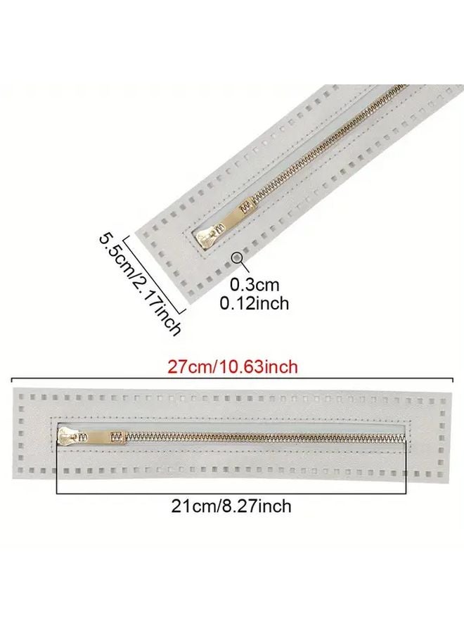3 قطع من الجلد الأحمر الفاتح بسحاب مزدوج الجوانب لصنع الحقائب والمحافظ والحرف اليدوية - Image 4