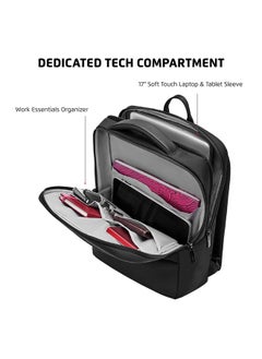 Safari Safari SELECT 15L SMART Formal Backpack 17 Inch Laptop Pocket Premium Fabric Dedicated Tech Compartment Water Resistant USB Charging, Laptop & Tablet Bag, Backpack for Men & Women, Black  - Image 4