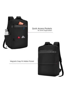 Safari Safari SELECT 15L SMART Formal Backpack 17 Inch Laptop Pocket Premium Fabric Dedicated Tech Compartment Water Resistant USB Charging, Laptop & Tablet Bag, Backpack for Men & Women, Black  - Image 3