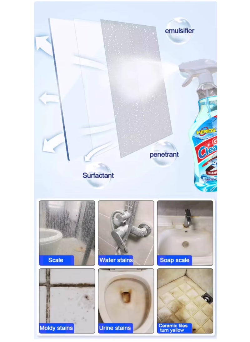 HERIOS Glass Cleaner Spray, Diamond Shine, 750ml - Image 3