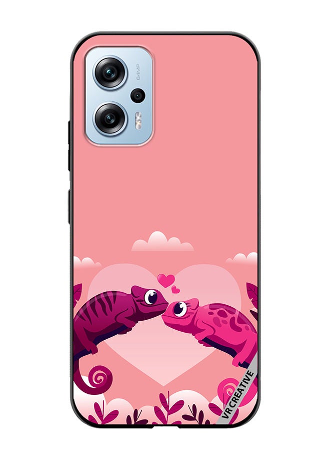 VR CREATIVE Protective Case Cover For Xiaomi Poco X4 GT Love Chameleons Design Multicolour - Image 1