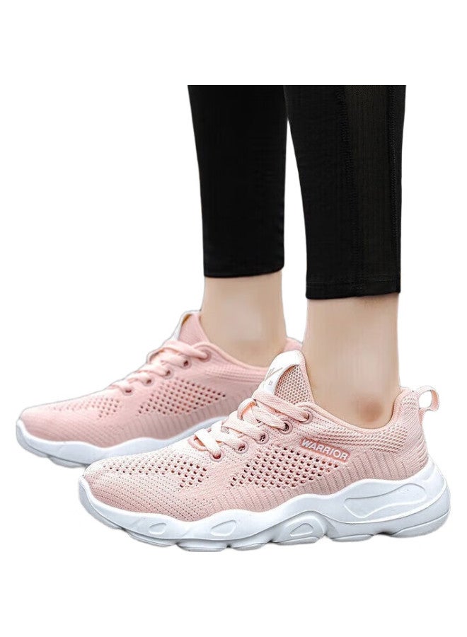Warrior Official Sports Shoes, Women'S Breathable Soft-Soled Mesh Casual Running Shoes, Women'S Yeezy-Style Sneakers, Pink, Size 35 - Image 3