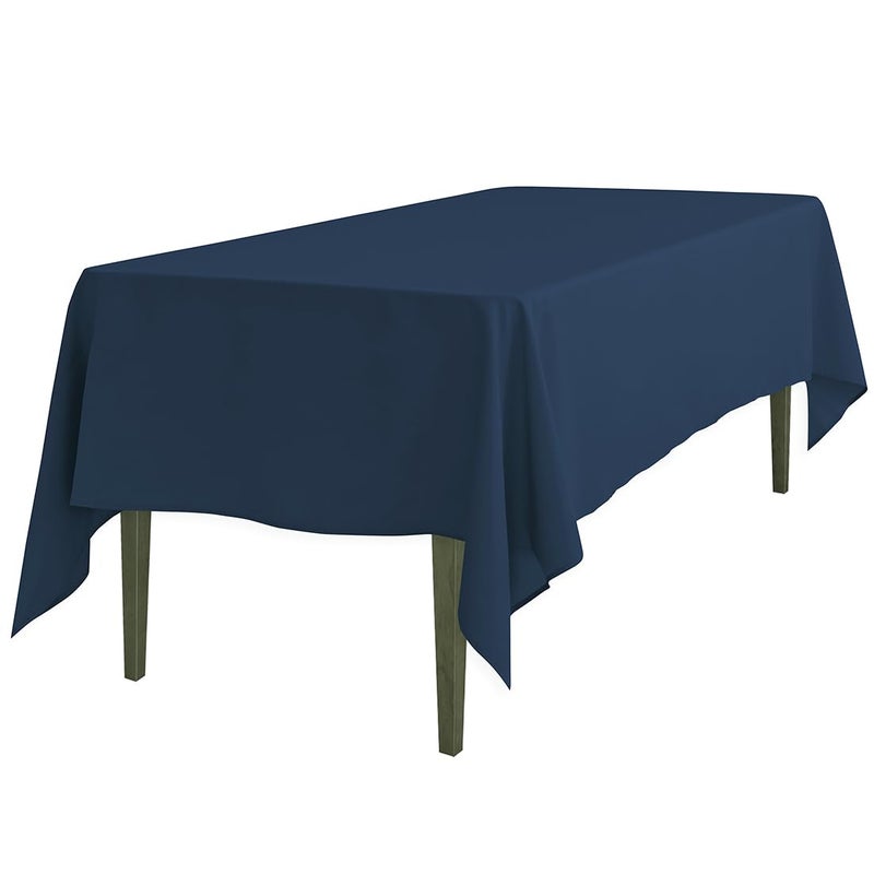 LTC LINENS LinenTablecloth 60 x 102-Inch Rectangular Polyester Tablecloth Navy Blue - Image 4