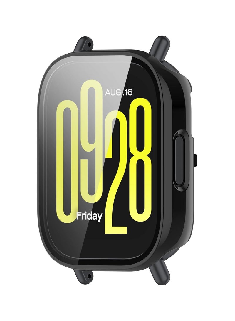 Case Compatible with Redmi Watch 5 Active,All-Round Shockproof Hard PC Protective Case with Screen Protector,Black - Image 3