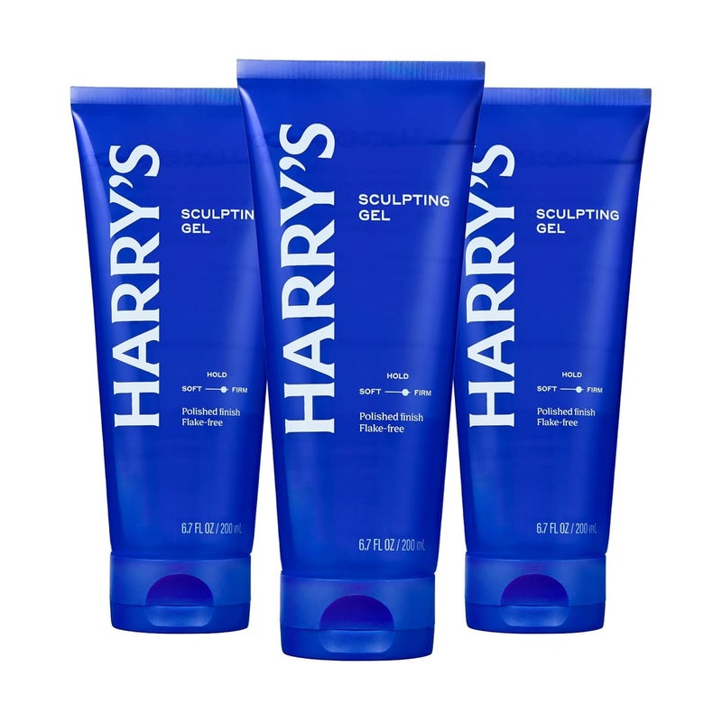 Harry's جل شعر هاري للرجال، جل شعر بتثبيت قوي وتشطيب لامع، 6.7 أونصة سائلة، 3 عبوات - Image 1