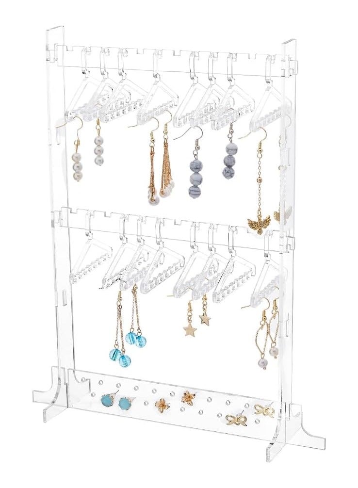 TPGP 1 Set Transparent Acrylic Earring Display Stand with 16 Hangers – Jewelry Display Organizer for Stud Earrings  - Image 1