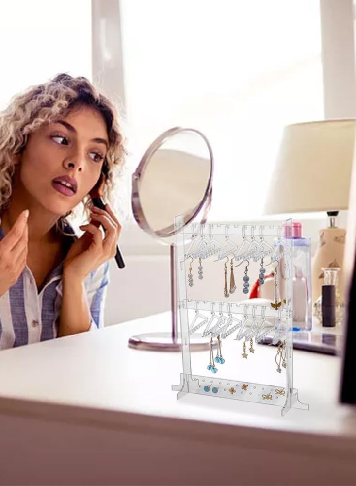 TPGP 1 Set Transparent Acrylic Earring Display Stand with 16 Hangers – Jewelry Display Organizer for Stud Earrings  - Image 3