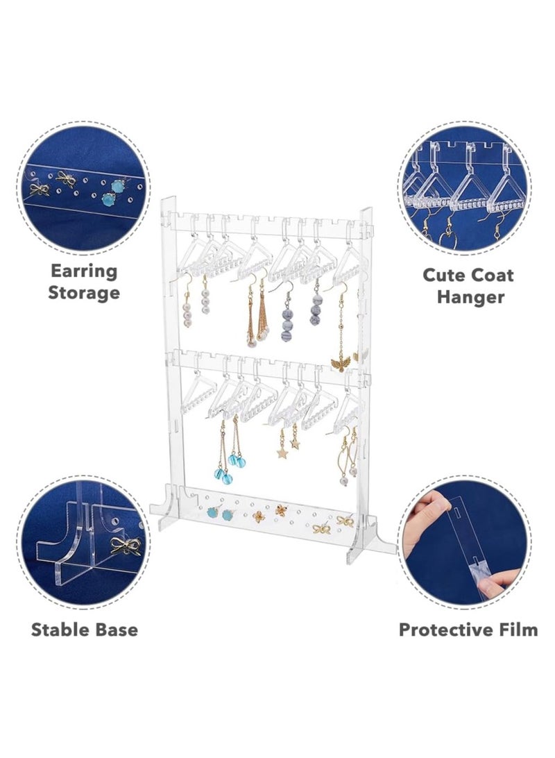 TPGP 1 Set Transparent Acrylic Earring Display Stand with 16 Hangers – Jewelry Display Organizer for Stud Earrings  - Image 5
