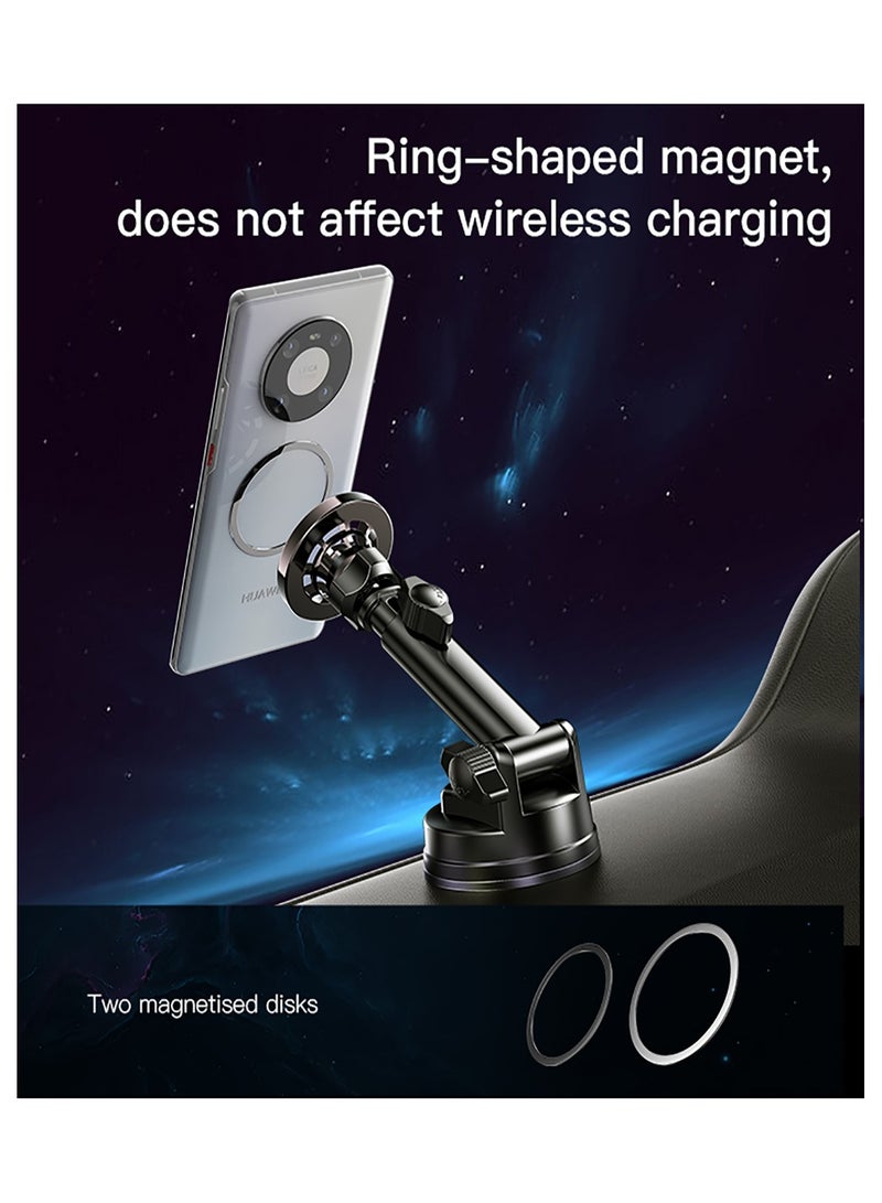 Yesido C158 Long Arm 360 Rotation Dashboard Air Vent Magnetic Car Phone Holder For iPhone Black - Image 3