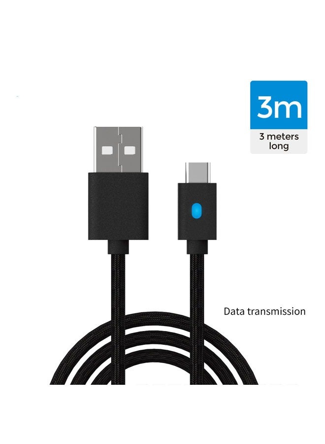 General 2pcs PS5 handle charging cable USB charging data transmission cable 3M with indicator light  - Image 4