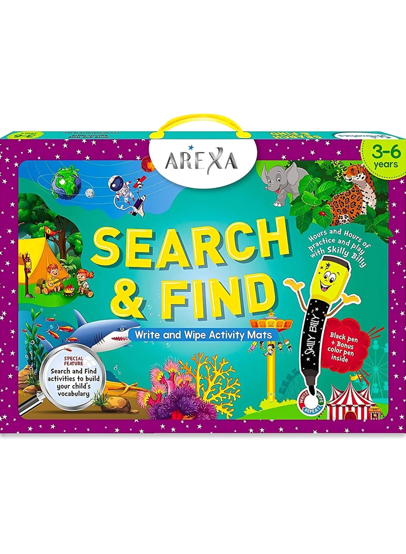 أريكسا لعبة AREXA التعليمية للبحث والعثور - أنشطة تعليمية قابلة لإعادة الاستخدام لمرحلة ما قبل المدرسة، مثالية للأطفال الصغار والأطفال الذين يحبون الألعاب والفنون والحرف اليدوية، وتبني المفردات، وهي هدايا للأعمار من 3 و4 و5 و6 سنوات - Image 1