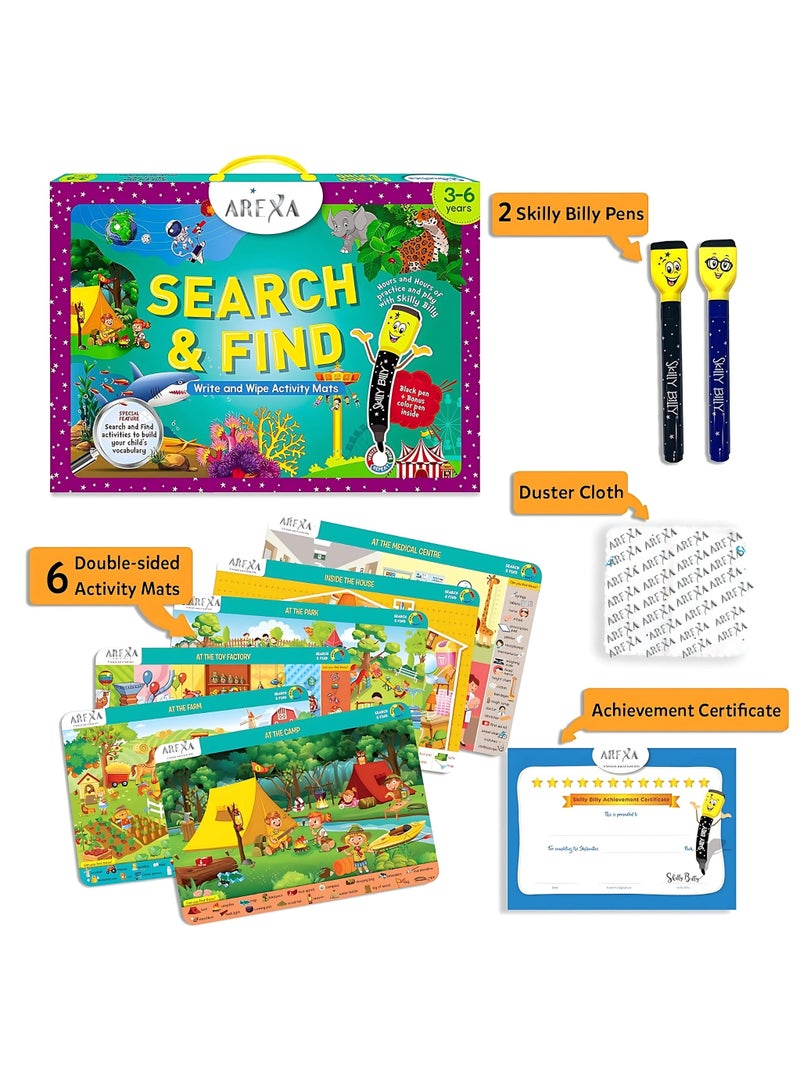 أريكسا لعبة AREXA التعليمية للبحث والعثور - أنشطة تعليمية قابلة لإعادة الاستخدام لمرحلة ما قبل المدرسة، مثالية للأطفال الصغار والأطفال الذين يحبون الألعاب والفنون والحرف اليدوية، وتبني المفردات، وهي هدايا للأعمار من 3 و4 و5 و6 سنوات - Image 2