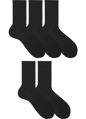 Ozzy Socks 5 Pairs Winter Black Men's Lambswool Wool Sleeping Socks Soft Touch  - Image 2