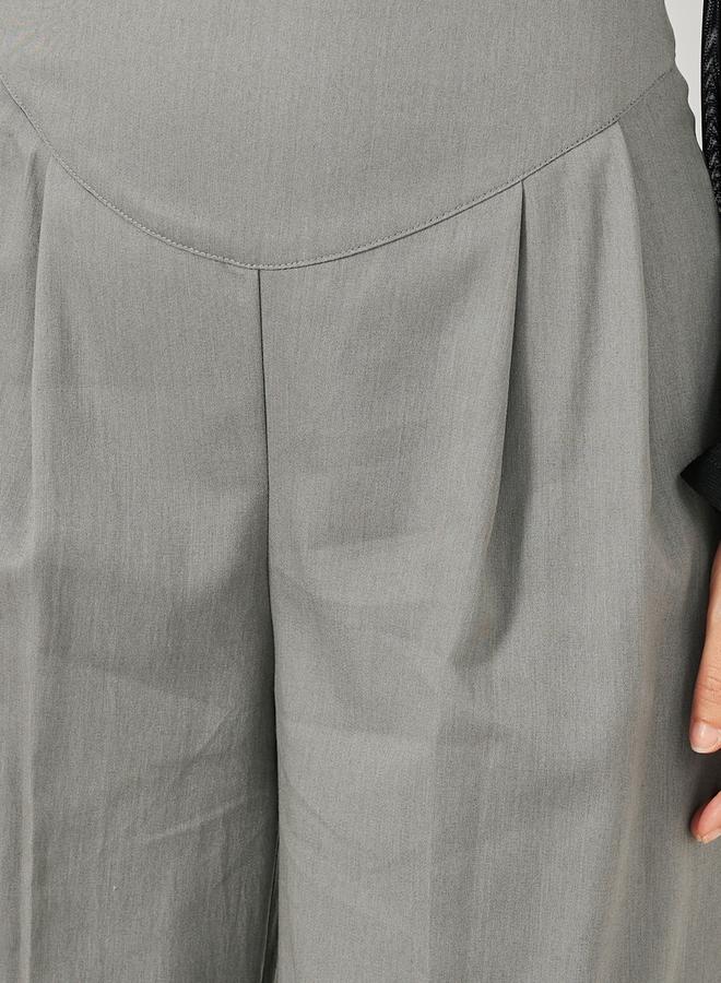 Styli Pleated Grey Wide Leg Pants  - Image 3