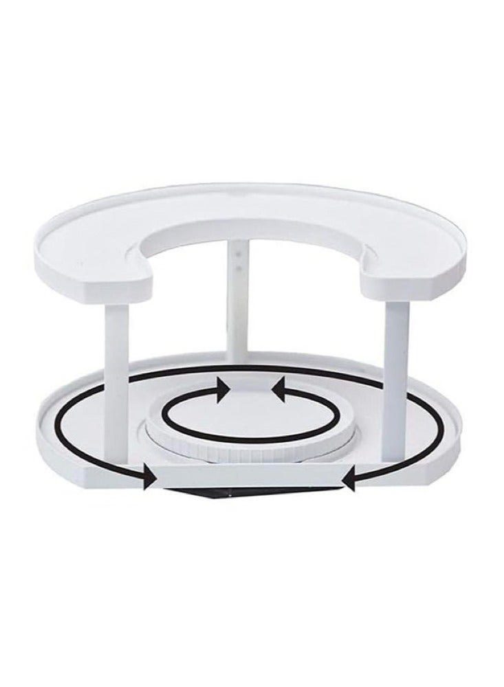 Perfii Spices Spinner, 2-Tier Spices Rack, D Shape Spices Organizer, a Seasoning Storage Space Saving, Clutter Free Kitchen - Image 1