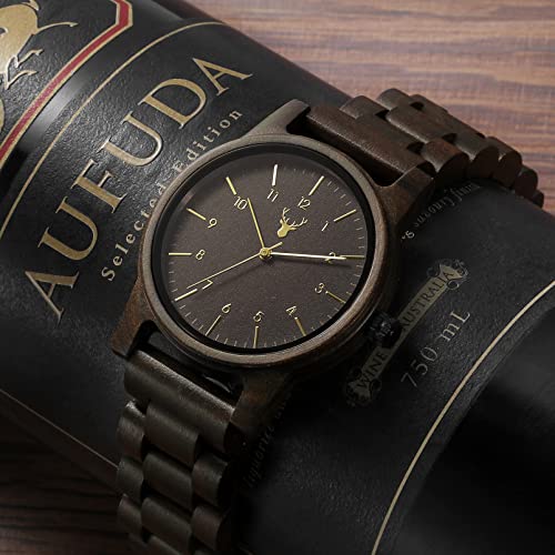 LeeEv Wooden Watches Uwood Series 40 mm Unisex Natural Handmade Wood Watch with Gift Box & Band Adjustable - Image 2