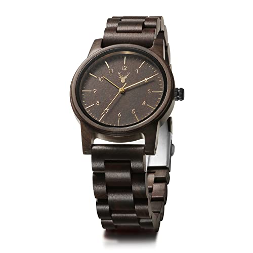 LeeEv Wooden Watches Uwood Series 40 mm Unisex Natural Handmade Wood Watch with Gift Box & Band Adjustable - Image 1